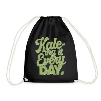 Vegan Vegetarisch: Kale-ing It Every Day - Turnbeutel - Schwarz - Vorne