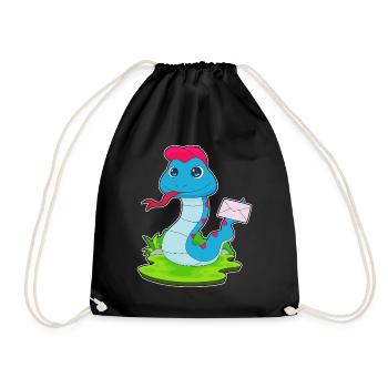 Snake Letter - Drawstring Bag - black - Front