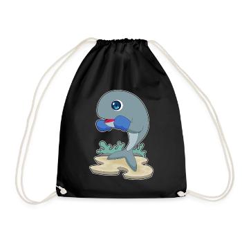 Whale Boxer Boxing Gloves Boxing - Drawstring Bag - black - Front