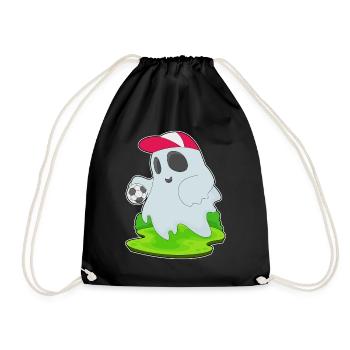 Geist Halloween Fußball - Turnbeutel - Schwarz - Vorne