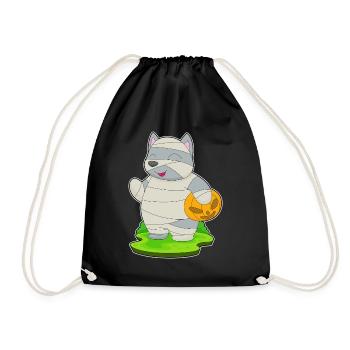 Cat Halloween Mummy - Drawstring Bag - black - Front