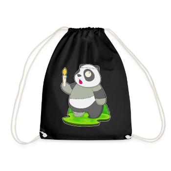 Panda Halloween Zombie - Drawstring Bag - black - Front