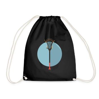 Lacrosse Stick Graphic - Drawstring Bag - black - Front