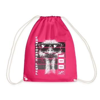 Confiant Autruche Oiseau Lunettes de Soleil Cadeau - Sac de sport léger - fuchsia - Devant