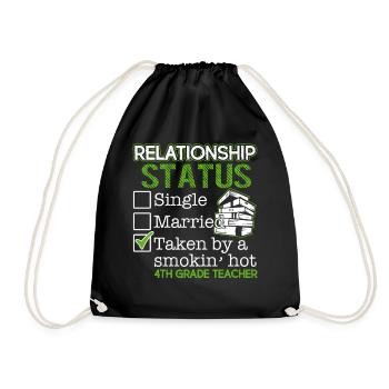 4th Grade Teacher Relationship Status - Drawstring Bag - black - Front