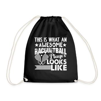 Racquetball Awesome Racquetball Player - Drawstring Bag - black - Front