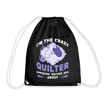 Quilting I am The Crazy Quilter - Drawstring Bag - black - Front