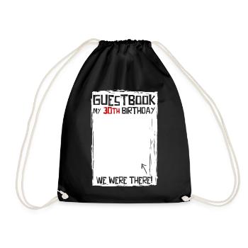 30 years | 30th Birthday | Funny Guestbook - Drawstring Bag - black - Front