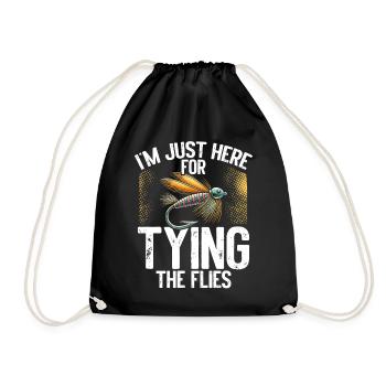 Fly Tying Fly Tying Fly Fishing Fly Fishing - Drawstring Bag - black - Front