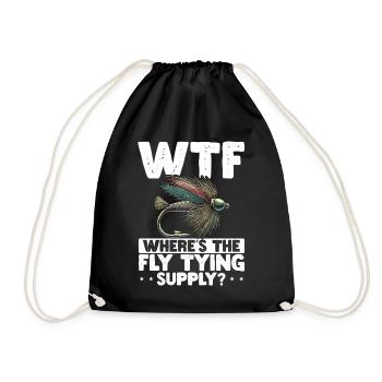 Fly Tying Fly Tying Fly Fishing Fly Fishing - Drawstring Bag - black - Front