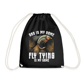 Fly Tying Fly Tying Fly Fishing Fly Fishing - Drawstring Bag - black - Front