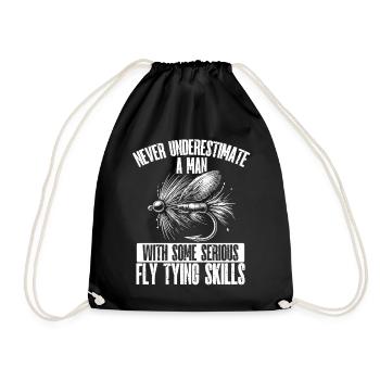 Fly Tying Fly Tying Fly Fishing Fly Fishing - Drawstring Bag - black - Front