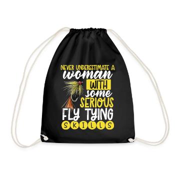 Fly Tying Fly Tying Fly Fishing Fly Fishing - Drawstring Bag - black - Front