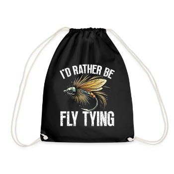Fly Tying Fly Tying Fly Fishing Fly Fishing - Drawstring Bag - black - Front