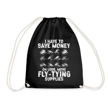 Fly Tying Fly Tying Fly Fishing Fly Fishing - Drawstring Bag - black - Front