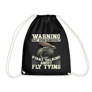 Fly Tying Fly Tying Fly Fishing Fly Fishing - Drawstring Bag - black - Front