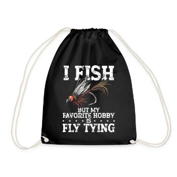 Fly Tying Fly Tying Fly Fishing Fly Fishing - Drawstring Bag - black - Front