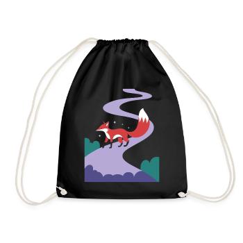 Renard sur le chemin magique de l’évasion fantastique - Sac de sport léger - noir - Devant