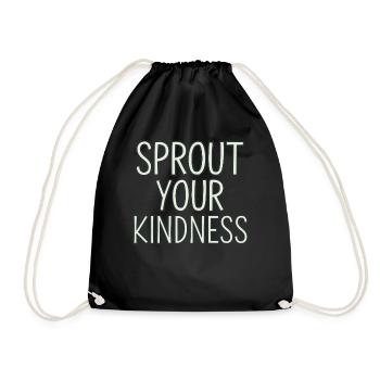 Let your kindness blossom Vegan - Drawstring Bag - black - Front