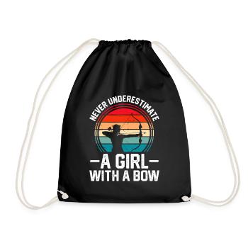 Never Underestimate A Girl With A Bow - Drawstring Bag - black - Front