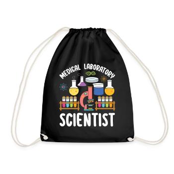 Medizinischer Laborwissenschaftler Medizinischer Arbeiter Lustig - Turnbeutel - Schwarz - Vorne