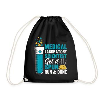 Get It Spun Run And Done Funny Medical Laboratory - Drawstring Bag - black - Front