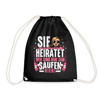 JGA Frauen T-Shirt Junggesellenabschied Frauen JGA - Turnbeutel - Schwarz - Vorne