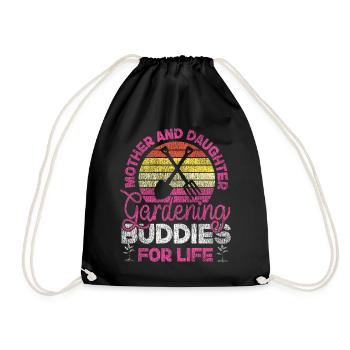 Plant Lover Gardening Mom Daughter - Drawstring Bag - black - Front