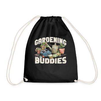 Plant Lover Gardening Besties - Drawstring Bag - black - Front