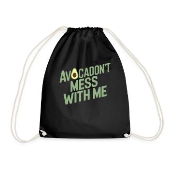 Avocadon't Mess With Me Für Vegane Vegetarier - Turnbeutel - Schwarz - Vorne
