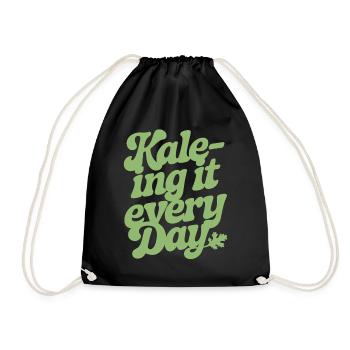 Kale-ing It Every Day Vegan Vegetarisch - Turnbeutel - Schwarz - Vorne