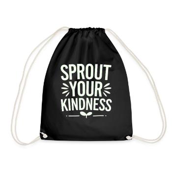 Sow Your Kindness Vegan Vegetarian - Drawstring Bag - black - Front