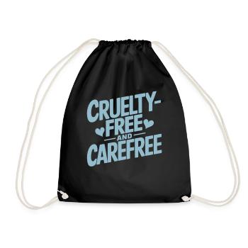 Cruelty-free and carefree vegan vegetarian - Drawstring Bag - black - Front