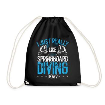 Springboard Diving Diving Diving Divers - Drawstring Bag - black - Front
