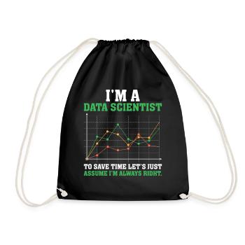 Im A Data Scientist Spreadsheet Statistician Data - Drawstring Bag - black - Front
