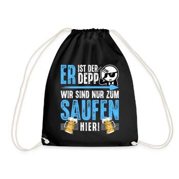 Junggesellenabschied Männer T-Shirt JGA Poltern - Turnbeutel - Schwarz - Vorne