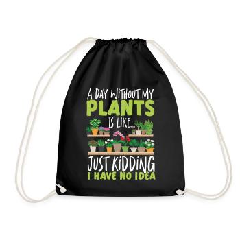 Plant Lover Gardening A Day - Drawstring Bag - black - Front