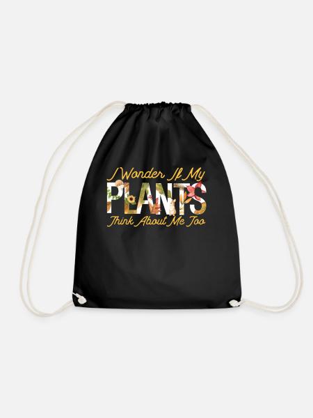 Plant Lover Gardening I Wonder If - Turnbeutel - Schwarz