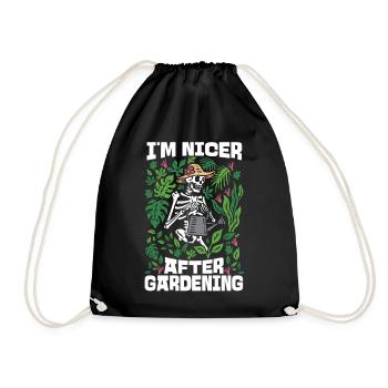 Plant Lover Gardening Skeleton I'm - Turnbeutel - Schwarz - Vorne