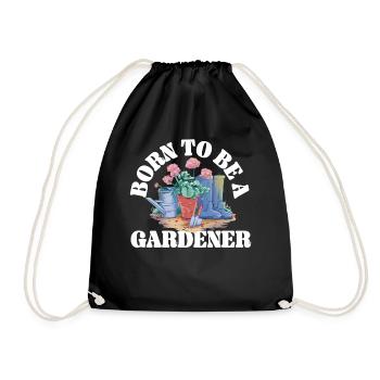 Plant Lover Gardening Born To Be A - Drawstring Bag - black - Front