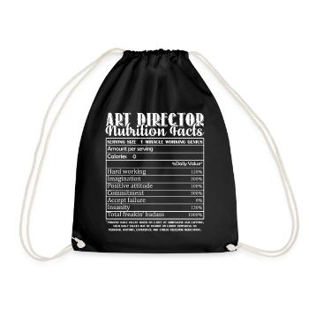 Art Director Nutrition Facts - Drawstring Bag - black - Front