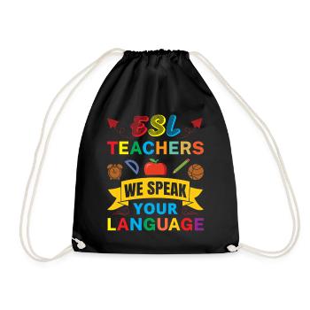 ESL-Lehrer ESL Unterricht - Turnbeutel - Schwarz - Vorne