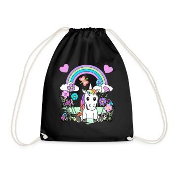 Licorne Enfant Enfants Cheval - Sac de sport léger - noir - Devant