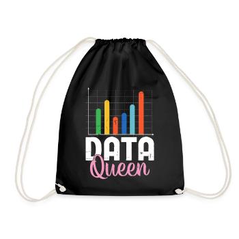 Data Queen Spreadsheet Statistician Funny Data - Drawstring Bag - black - Front