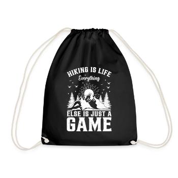 Hiking is life everything else is just a game - - Turnbeutel - Schwarz - Vorne