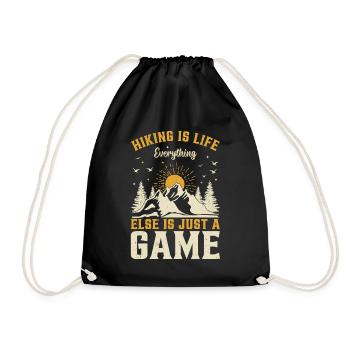 Hiking is life everything else is just a game - - Turnbeutel - Schwarz - Vorne