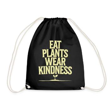 Food Plants Wear Friendliness Vegan - Drawstring Bag - black - Front
