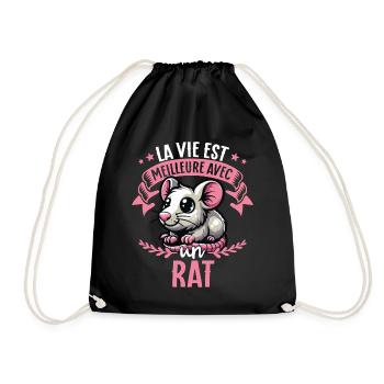 La vie est meilleure avec un rat - sweet rat - Sac de sport léger - noir - Devant