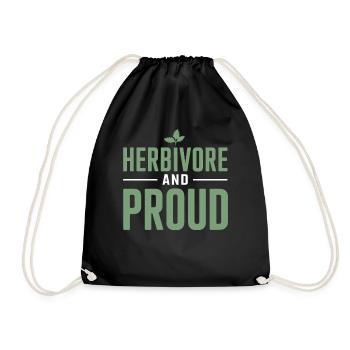 Fier herbivore : végétalien et végétarien - Sac de sport léger - noir - Devant