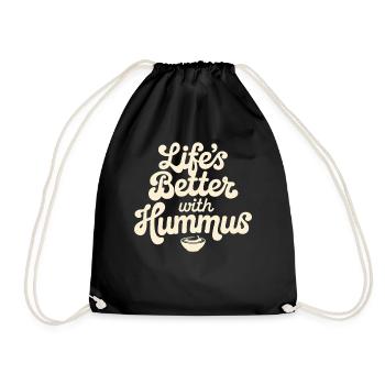 La vie est meilleure avec le houmous végétalien végétarien - Sac de sport léger - noir - Devant